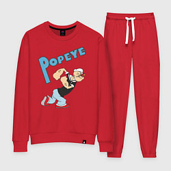 Костюм хлопковый женский Popeye, цвет: красный