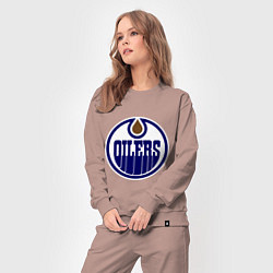 Костюм хлопковый женский Edmonton Oilers, цвет: пыльно-розовый — фото 2