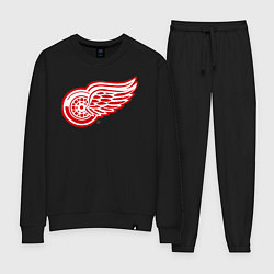 Костюм хлопковый женский Detroit Red Wings, цвет: черный