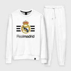 Костюм хлопковый женский Real Madrid Lines, цвет: белый
