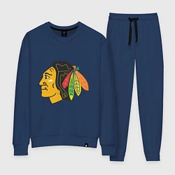 Костюм хлопковый женский Chicago Blackhawks, цвет: тёмно-синий