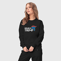 Костюм хлопковый женский Donald Trump Logo, цвет: черный — фото 2
