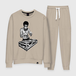 Костюм хлопковый женский Брюс Ли Dj, цвет: миндальный