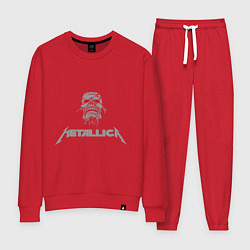 Костюм хлопковый женский Metallica scool, цвет: красный
