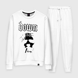 Костюм хлопковый женский Down heavy metal, цвет: белый