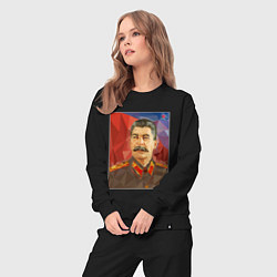 Костюм хлопковый женский Сталин: полигоны, цвет: черный — фото 2