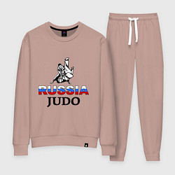 Костюм хлопковый женский Russia judo, цвет: пыльно-розовый
