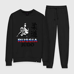 Костюм хлопковый женский Russia Judo, цвет: черный