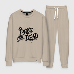 Костюм хлопковый женский Punks not dead, цвет: миндальный