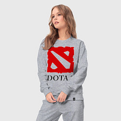 Костюм хлопковый женский Dota 2: Logo, цвет: меланж — фото 2