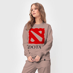 Костюм хлопковый женский Dota 2: Logo, цвет: пыльно-розовый — фото 2