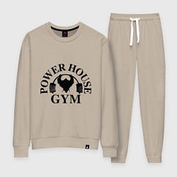 Костюм хлопковый женский Power House Gym, цвет: миндальный