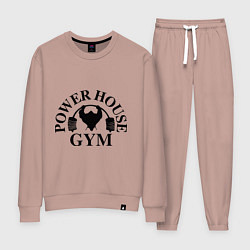 Костюм хлопковый женский Power House Gym, цвет: пыльно-розовый