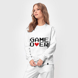 Костюм хлопковый женский Game over 8 bit, цвет: белый — фото 2