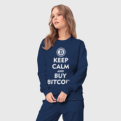 Костюм хлопковый женский Keep Calm & Buy Bitcoin, цвет: тёмно-синий — фото 2