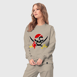 Костюм хлопковый женский Пиратская футболка, цвет: миндальный — фото 2