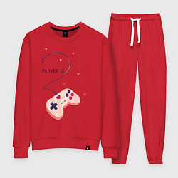 Костюм хлопковый женский Perfect Team: Player 1, цвет: красный