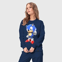 Костюм хлопковый женский Classic Sonic, цвет: тёмно-синий — фото 2