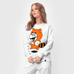 Костюм хлопковый женский Mario In Tanooki Suit, цвет: белый — фото 2
