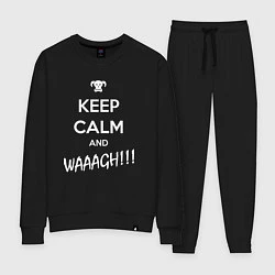 Костюм хлопковый женский Keep Calm & WAAAGH, цвет: черный