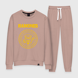 Костюм хлопковый женский Ramones, цвет: пыльно-розовый