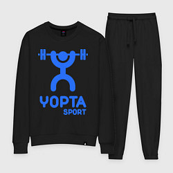 Костюм хлопковый женский Yopta Sport, цвет: черный