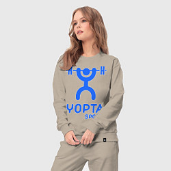 Костюм хлопковый женский Yopta Sport, цвет: миндальный — фото 2