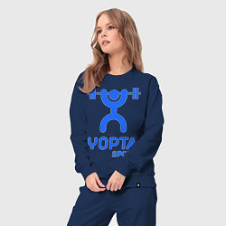 Костюм хлопковый женский Yopta Sport, цвет: тёмно-синий — фото 2