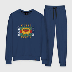 Костюм хлопковый женский GUSSI Love, цвет: тёмно-синий