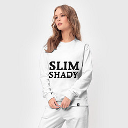 Костюм хлопковый женский Slim Shady: Big E, цвет: белый — фото 2