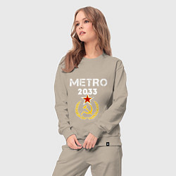Костюм хлопковый женский Metro 2033, цвет: миндальный — фото 2