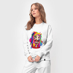 Костюм хлопковый женский 6IX9INE Colors, цвет: белый — фото 2