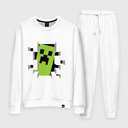 Костюм хлопковый женский Crash Minecraft, цвет: белый