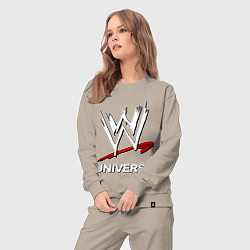 Костюм хлопковый женский WWE universe, цвет: миндальный — фото 2