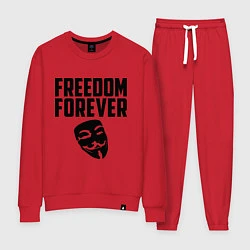 Костюм хлопковый женский Freedom forever, цвет: красный