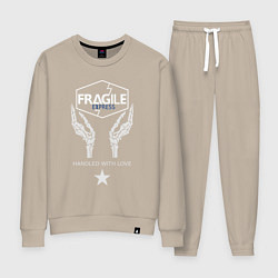 Костюм хлопковый женский Fragile Express, цвет: миндальный