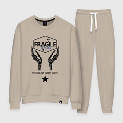 Костюм хлопковый женский Fragile Express, цвет: миндальный