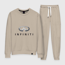 Костюм хлопковый женский Logo Infiniti, цвет: миндальный