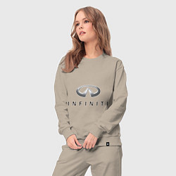 Костюм хлопковый женский Logo Infiniti, цвет: миндальный — фото 2