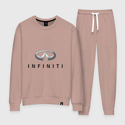 Костюм хлопковый женский Logo Infiniti, цвет: пыльно-розовый