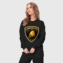 Костюм хлопковый женский Lamborghini logo, цвет: черный — фото 2