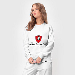 Костюм хлопковый женский Logo lamborghini, цвет: белый — фото 2