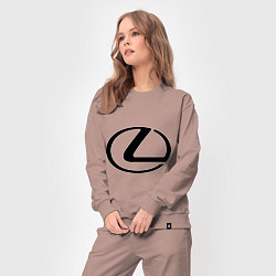 Костюм хлопковый женский Logo lexus, цвет: пыльно-розовый — фото 2