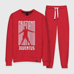 Костюм хлопковый женский Cris7iano Juventus, цвет: красный