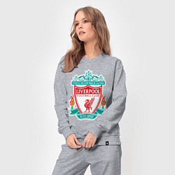 Костюм хлопковый женский Liverpool FC, цвет: меланж — фото 2