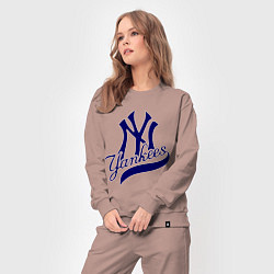 Костюм хлопковый женский NY - Yankees, цвет: пыльно-розовый — фото 2