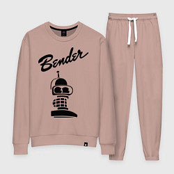 Костюм хлопковый женский Bender monochrome, цвет: пыльно-розовый