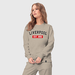 Костюм хлопковый женский FC Liverpool Est. 1892, цвет: миндальный — фото 2