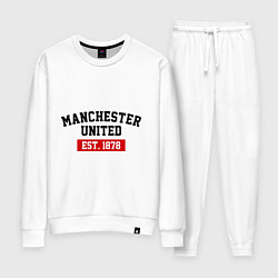 Костюм хлопковый женский FC Manchester United Est. 1878, цвет: белый