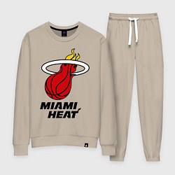 Костюм хлопковый женский Miami Heat-logo, цвет: миндальный
